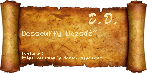 Dessewffy Dezső névjegykártya